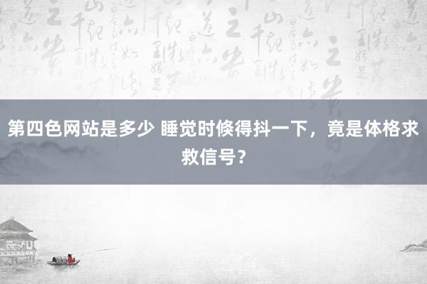 第四色网站是多少 睡觉时倏得抖一下，竟是体格求救信号？