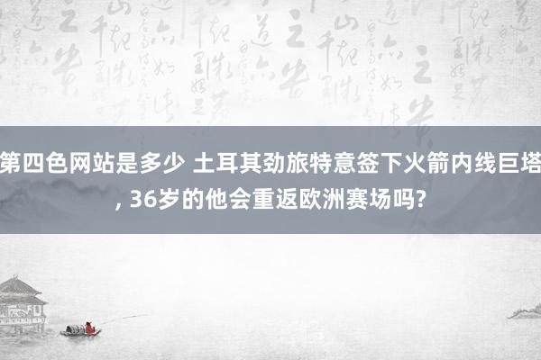 第四色网站是多少 土耳其劲旅特意签下火箭内线巨塔， 36岁的他会重返欧洲赛场吗?