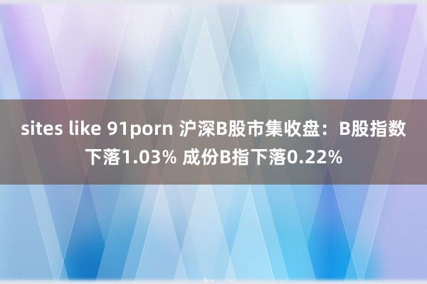 sites like 91porn 沪深B股市集收盘：B股指数下落1.03% 成份B指下落0.22%