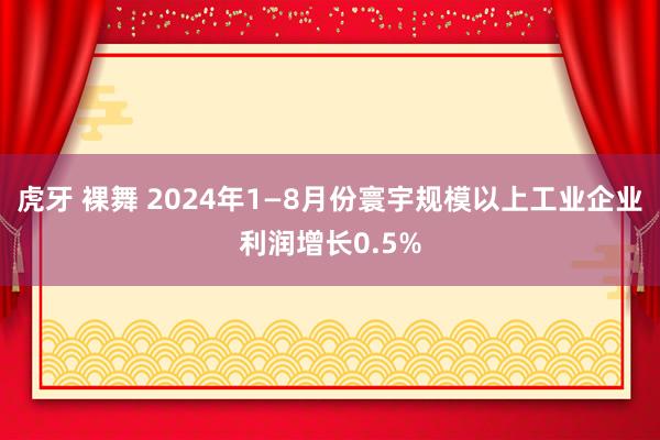 虎牙 裸舞 2024年1—8月份寰宇规模以上工业企业利润增长0.5%