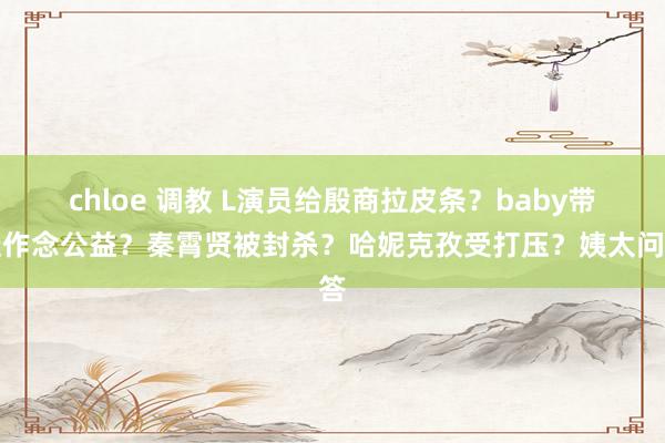 chloe 调教 L演员给殷商拉皮条？baby带娃作念公益？秦霄贤被封杀？哈妮克孜受打压？姨太问答