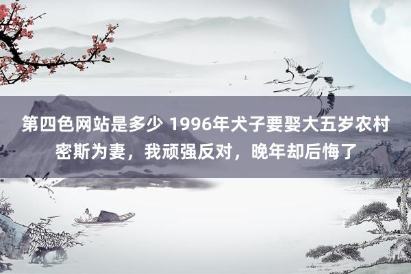 第四色网站是多少 1996年犬子要娶大五岁农村密斯为妻，我顽强反对，晚年却后悔了