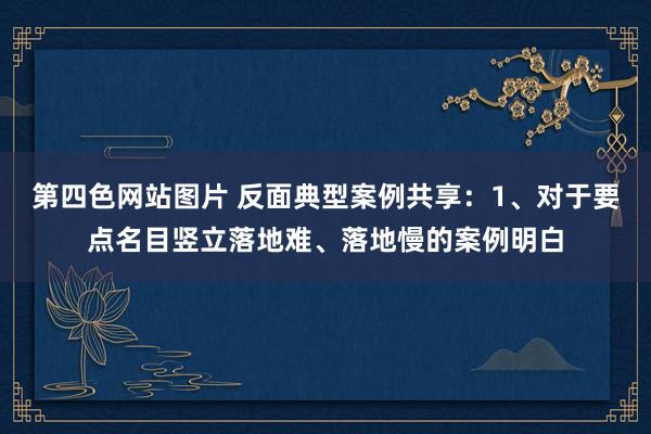 第四色网站图片 反面典型案例共享：1、对于要点名目竖立落地难、落地慢的案例明白