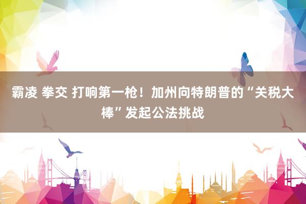 霸凌 拳交 打响第一枪！加州向特朗普的“关税大棒”发起公法挑战